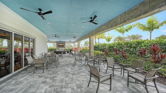 view of patio / terrace with ceiling fan