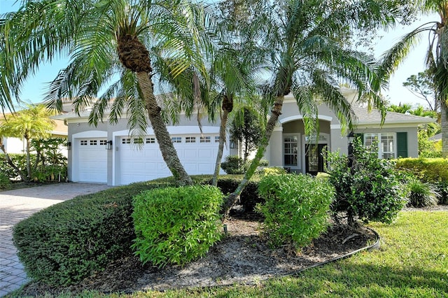 view of front of house with a garage