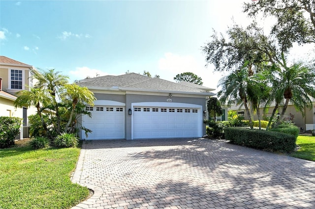 view of front of home with a garage