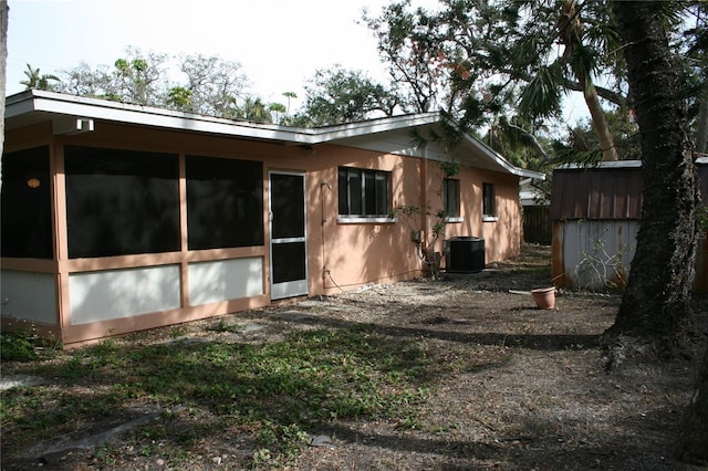 exterior space with central air condition unit