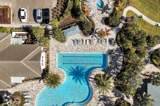 14538 Barefoot Ln, Parrish, FL 34219 - aerial view of a pool area