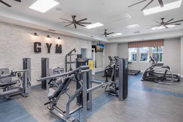 14538 Barefoot Ln, Parrish, FL 34219 - gym featuring wood finished floors and baseboards