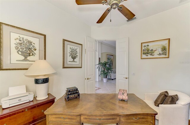 1509 Raphis Royale Blvd, Englewood, FL 34223 - office space featuring ceiling fan and tile patterned floors