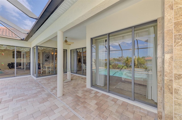 view of patio with ceiling fan