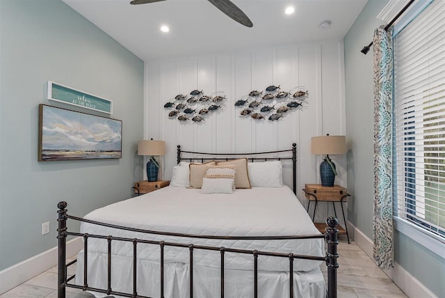 bedroom with ceiling fan