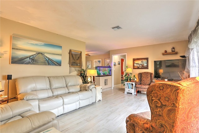 living room featuring light hardwood / wood-style floors