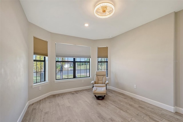 sitting room featuring light wood-type flooring