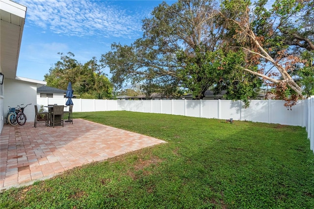 view of yard featuring a patio area