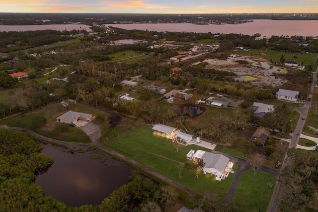 1640 Center Rd, Terra Ceia, FL 34250 - aerial view at dusk of a water view