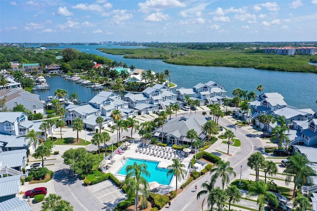 1328 Siesta Bayside Dr Unit 1328-C, Sarasota, FL 34242 - bird's eye view of a large body of water and a pool