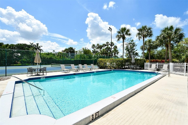 view of pool featuring a patio area