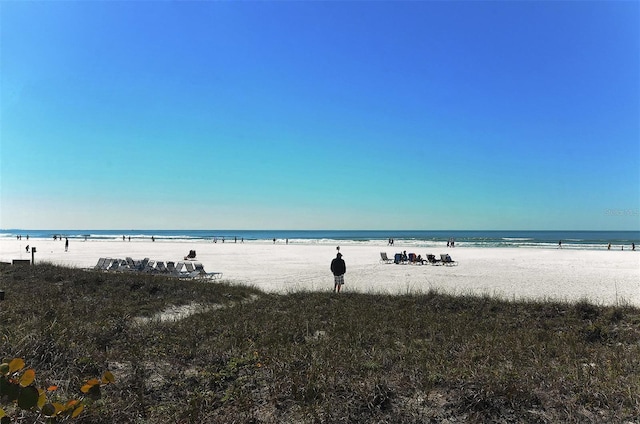 property view of water with a beach view