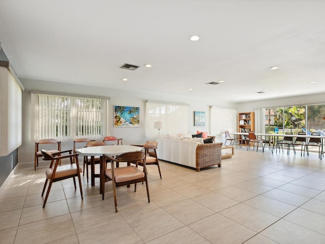 view of tiled dining space