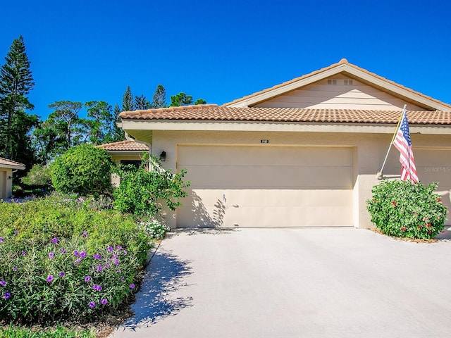 view of front of house with a garage