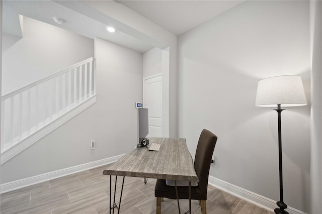 office featuring light hardwood / wood-style flooring