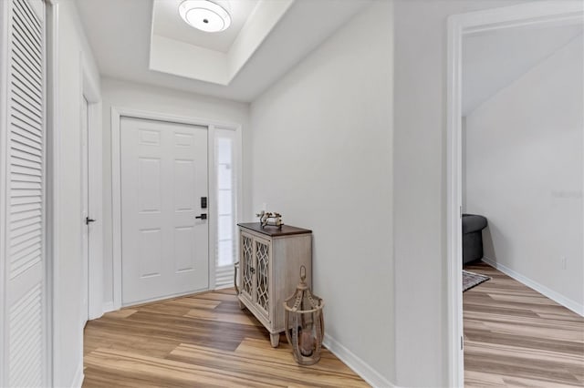 foyer featuring light hardwood / wood-style floors