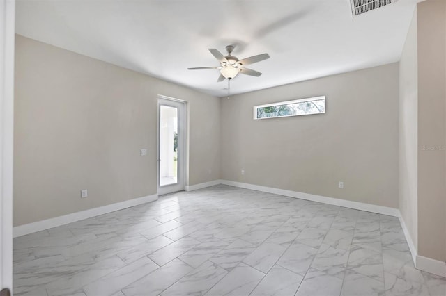 empty room with ceiling fan