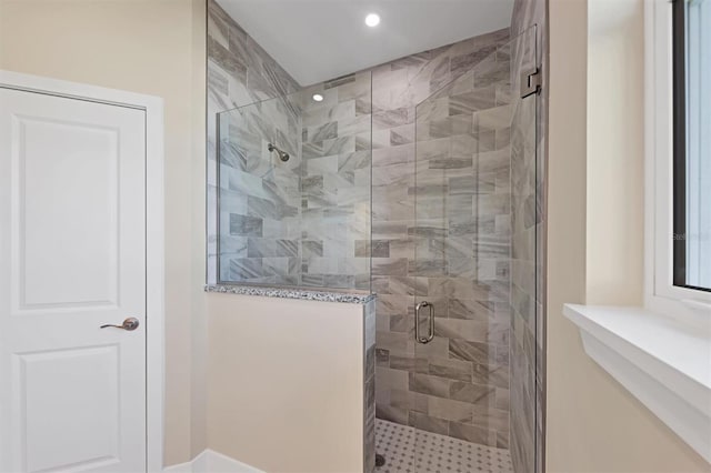 2814 Daphne Rd, North Port, FL 34288 - full bath with recessed lighting and a stall shower