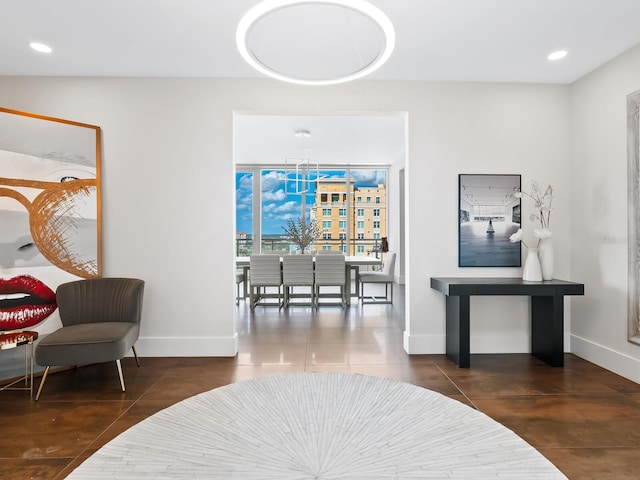 540 N Tamiami Trl Unit 1201, Sarasota, FL 34236 - sitting room featuring baseboards and recessed lighting
