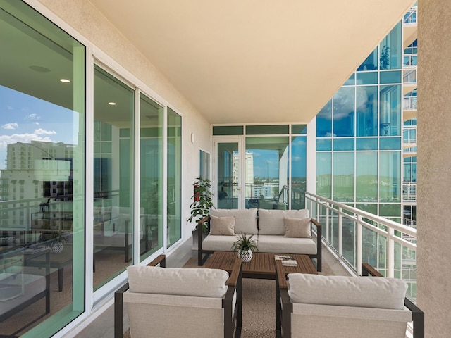 balcony featuring an outdoor living space