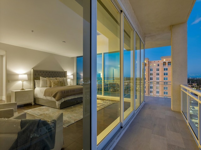 bedroom with expansive windows