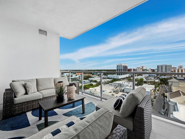 balcony featuring outdoor lounge area