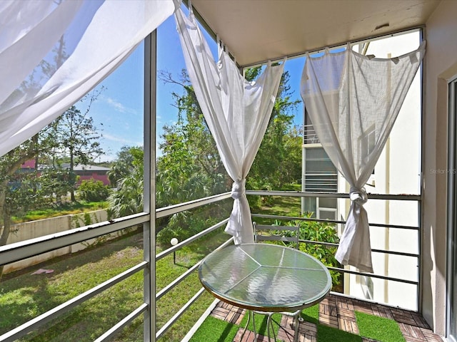 view of unfurnished sunroom