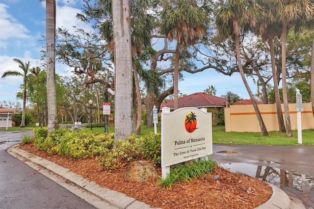 view of community sign