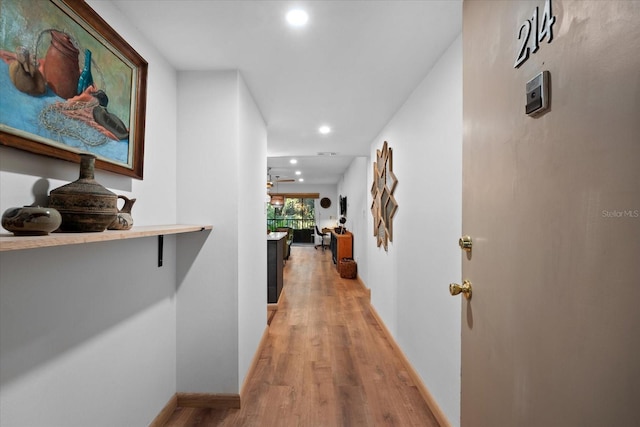 hall featuring hardwood / wood-style floors