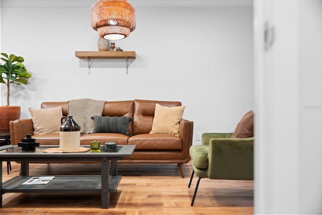 living room featuring hardwood / wood-style floors