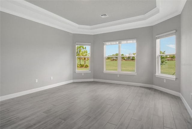 15625 San Lazzaro Ave, Bradenton, FL 34211 - unfurnished room featuring a raised ceiling, wood finished floors, and crown molding