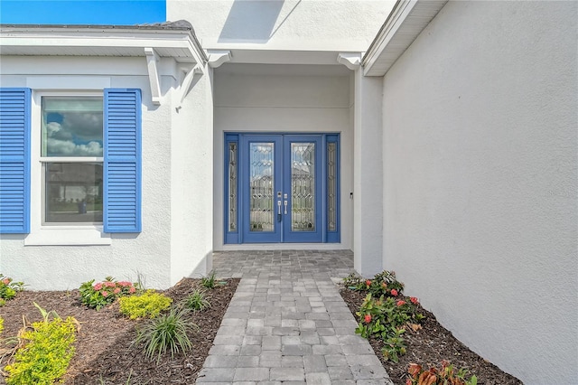 15625 San Lazzaro Ave, Bradenton, FL 34211 - entrance to property featuring stucco siding and french doors