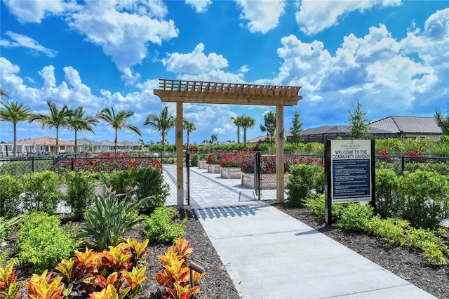 15625 San Lazzaro Ave, Bradenton, FL 34211 - view of community featuring a gate and a pergola