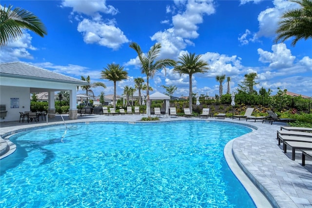 15625 San Lazzaro Ave, Bradenton, FL 34211 - community pool featuring a gazebo and a patio area