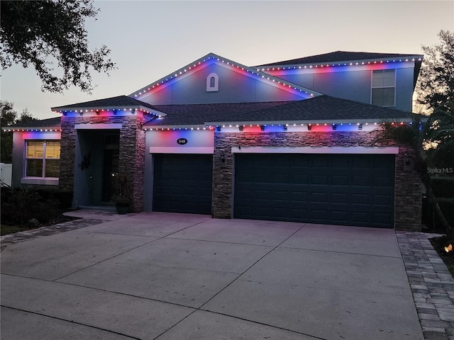 view of front of house featuring a garage