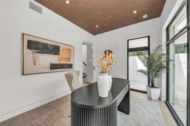 2038 Datura St, Sarasota, FL 34239 - dining area featuring light wood-type flooring, visible vents, and recessed lighting