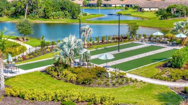 view of property's community featuring a water view