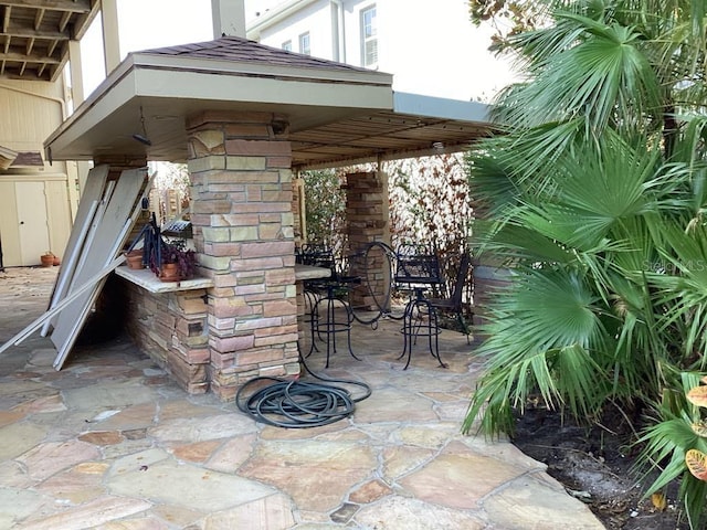 view of patio / terrace with a gazebo