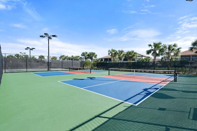 view of tennis court with basketball court