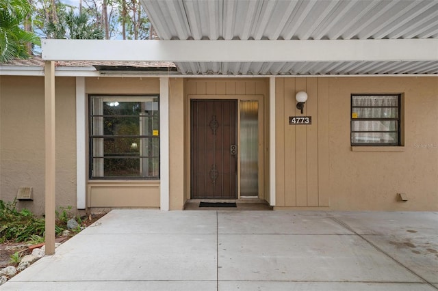 view of doorway to property