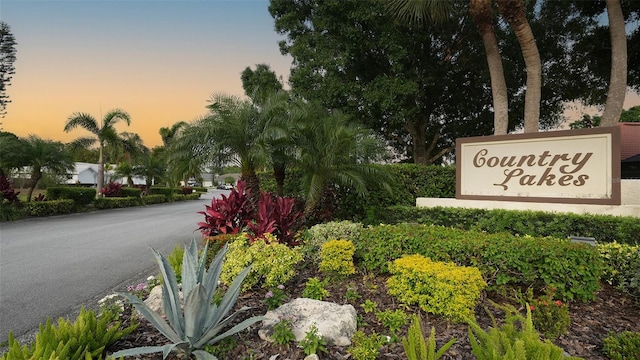 view of community sign