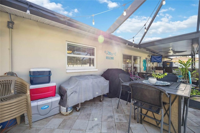 view of patio / terrace with ceiling fan