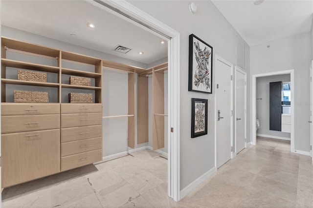 view of walk in closet