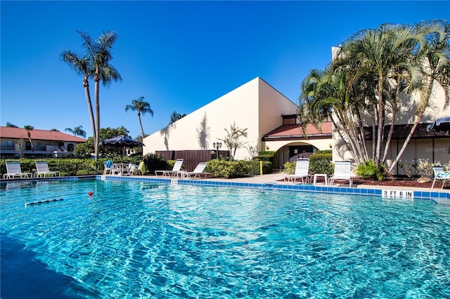 view of pool featuring a patio area