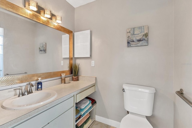 bathroom with toilet and vanity
