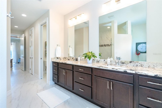 bathroom with vanity and toilet