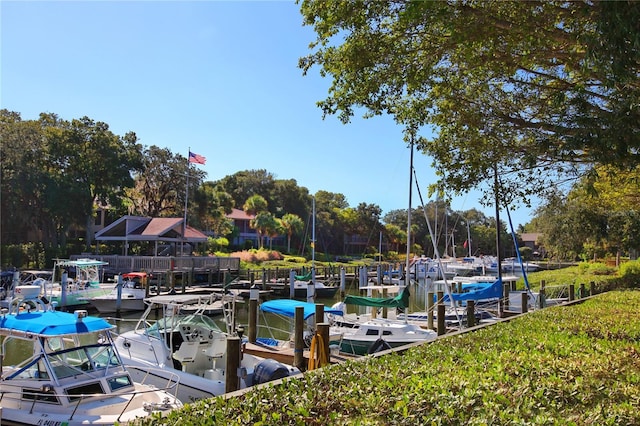 view of dock area