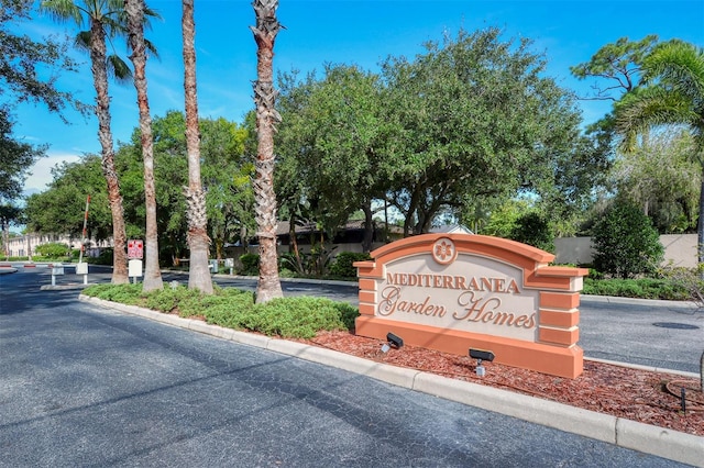 view of community sign