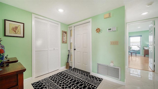 view of tiled foyer