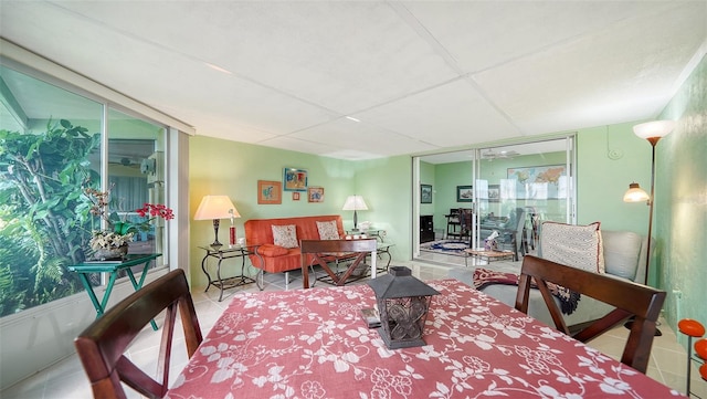 dining room featuring tile patterned flooring